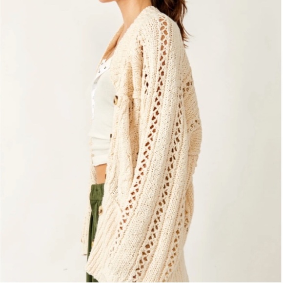 🆕Free People Cable Cardigan Sweater - Picture 9 of 15